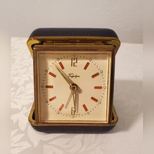 Vintage 70's Trafalgar Gold and Black Compact Clock